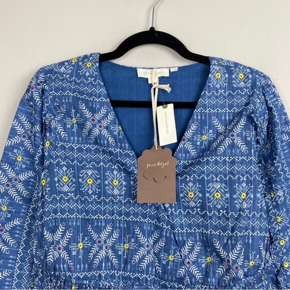 Anthropologie Forever That Girl Embroidered Smocked Blouse Top M - NWT - Picture 7 of 7